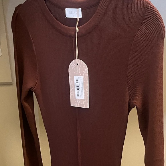 Brown Meshki Maxi Bodycon Dress NWT - Picture 3 of 5